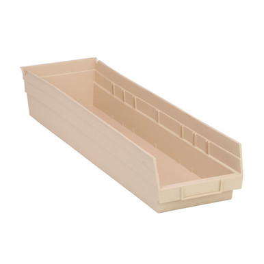 Ivory Economy Shelf Bin - 18'' x 11'' x 4'' - Case of 6 (23.625 in W x 4 in D x 6.625 in H)