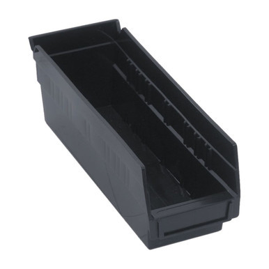 Black Economy Shelf Bin - 12'' x 4'' x 4'' - Case of 36 (11.625 in W x 4 in D x 4.125 in H)