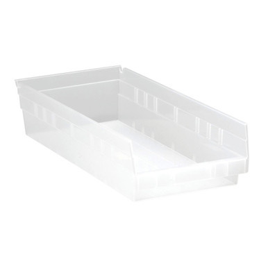 Clear Economy Shelf Bin - 12'' x 17'' x 4'' - Case of 6 (17.875 in W x 4 in D x 8.375 in H)