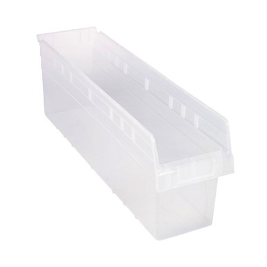 Clear Economy Shelf Bin - 24'' x 7'' x 8'' - Case of 8 (23.625 in W x 8 in D x 6.625 in H)