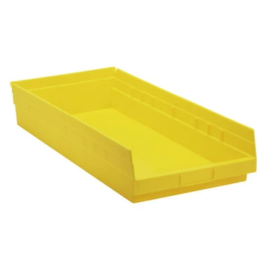 Yellow Economy Shelf Bin - 24'' x 11'' x 4'' - Case of 6 (23.625 in W x 4 in D x 11.125 in H)