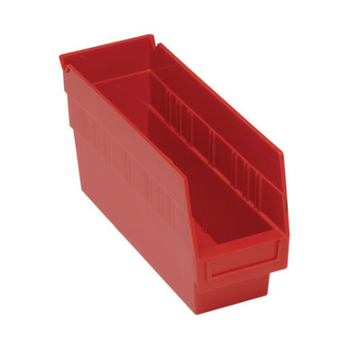Red Economy Shelf Bin - 12'' x 4'' x 6'' - Case of 36 (11.625 in W x 6 in D x 4.125 in H)