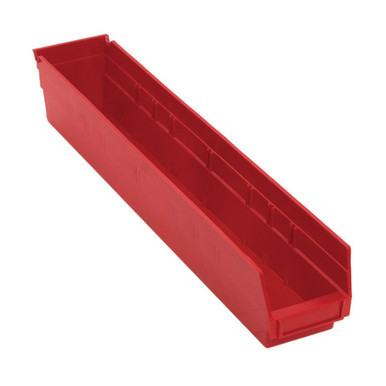 Red Economy Shelf Bin - 18'' x 8'' x 4'' - Case of 10 (23.625 in W x 4 in D x 4.125 in H)