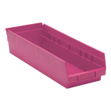Pink Economy Shelf Bin - 18'' x 7'' x 4'' - Case of 20 (17.875 in W x 4 in D x 6.625 in H)