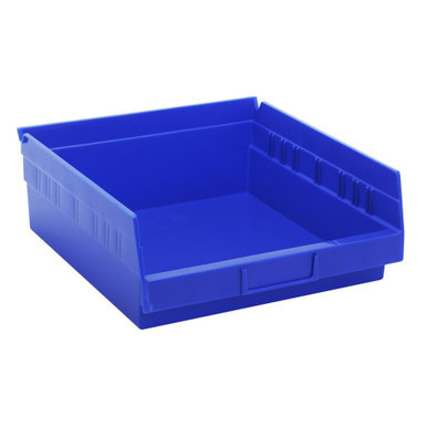 Blue Economy Shelf Bin - 12'' x 11'' x 4'' - Case of 8 (11.625 in W x 4 in D x 11.125 in H)