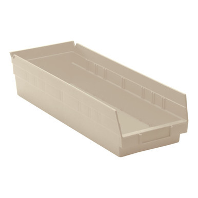 Ivory Economy Shelf Bin - 18'' x 7'' x 4'' - Case of 20 (17.875 in W x 4 in D x 6.625 in H)