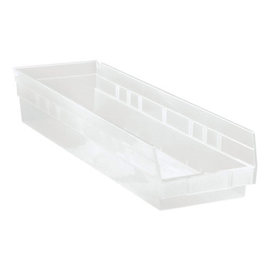 Clear Economy Shelf Bin - 18'' x 11'' x 4'' - Case of 6 (23.625 in W x 4 in D x 6.625 in H)