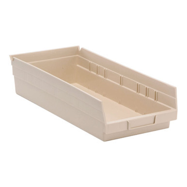 Ivory Economy Shelf Bin - 12'' x 17'' x 4'' - Case of 6 (17.875 in W x 4 in D x 8.375 in H)