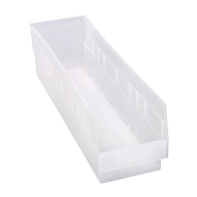 Clear Economy Shelf Bin - 24'' x 7'' x 6'' - Case of 8 (23.625 in W x 6 in D x 6.625 in H)