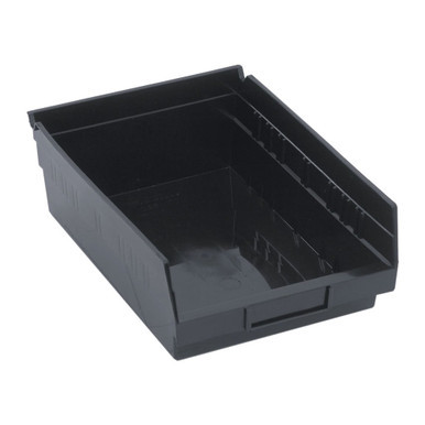 Black Economy Shelf Bin - 12'' x 8'' x 4'' - Case of 20 (11.625 in W x 4 in D x 8.375 in H)