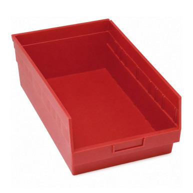 Red Economy Shelf Bin - 18'' x 11'' x 6'' - Case of 8 (17.875 in W x 6 in D x 11.125 in H)
