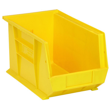 Yellow Ultra Stack and Hang Bins 13.63'' W x 8.25'' D x 8'' H - Case of 12 (13.63 in W x 8 in D x 8.25 in H)
