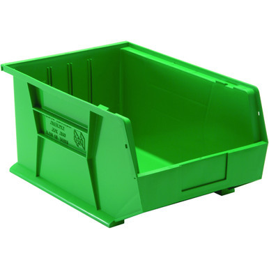 Green Ultra Stack and Hang Bins 16'' W x 11'' D x 8'' H - Case of 4 (16 in W x 8 in D x 11 in H)