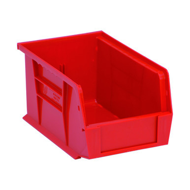 Red Ultra Stack and Hang Bins 9.25'' W x 6'' D x 5'' H - Case of 12 (9.25 in W x 5 in D x 6 in H)
