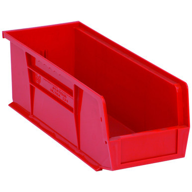 Red Ultra Stack and Hang Bins 14.75'' W x 5.5'' D x 5'' H - Case of 12 (14.75 in W x 5 in D x 5.5 in H)