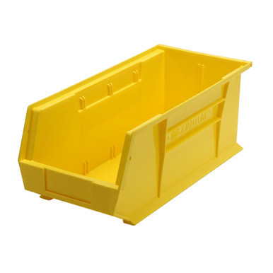 Yellow Ultra Stack and Hang Bins 18'' W x 8.25'' D x 7'' H - Case of 6 (18 in W x 7 in D x 8.25 in H)