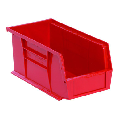 Red Ultra Stack and Hang Bins 10.88'' W x 5.5'' D x 5'' H - Case of 12 (10.88 in W x 5 in D x 5.5 in H)