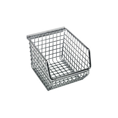 Chrome Ultra Mesh Stack and Hang Bin 5.25'' D x 4.25'' W x 3'' H Case of 20 (5.25 in W x 3 in D x 4.25 in H)