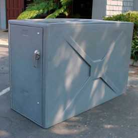Medium gray one-bike fiberglass composite locker with padlock handle