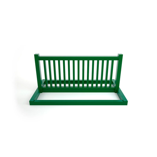 Green double-sided bike rack with Resinwood slats