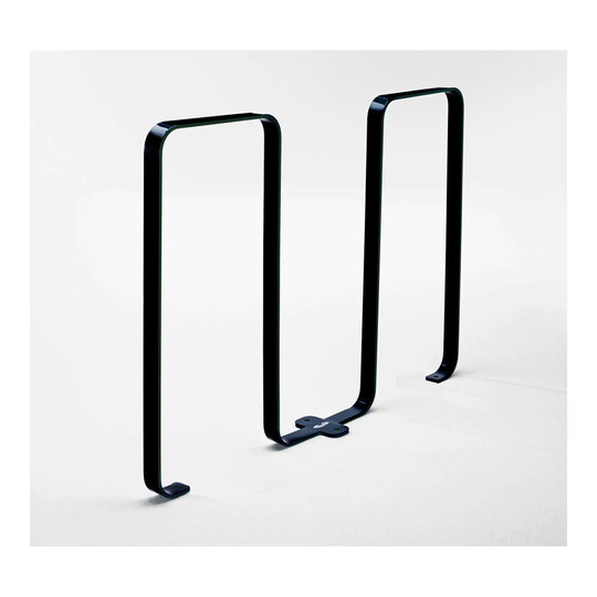 Black Linguini steel bike rack with capacity for five bicycles