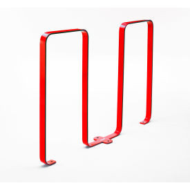 Red Linguini steel bike rack with five-bike capacity