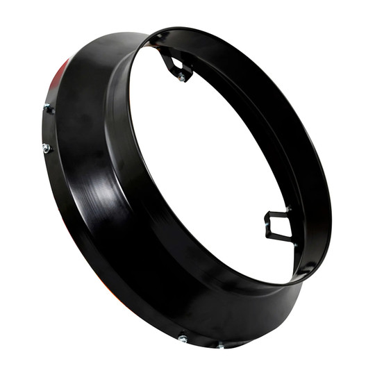 Black 16-inch duct adapter for indirect-fired forced-air kerosene heaters