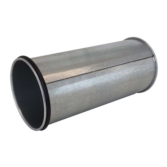 10-inch galvanized steel adjustable duct nipple with black O-ring