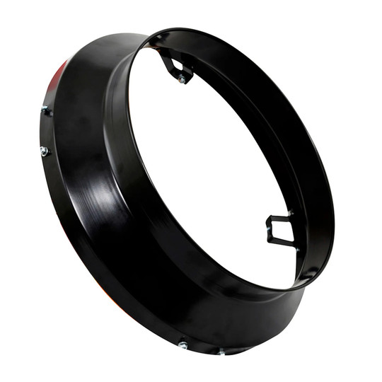 Black 14-inch duct adapter for indirect-fired forced-air kerosene heaters