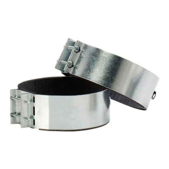 Galvanized steel mounting clamps for 8-inch duct fan connections