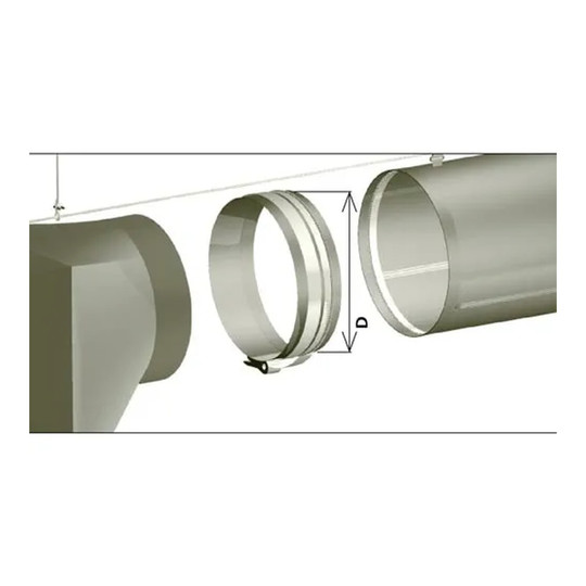 Gray 24-inch fabric duct inlet section