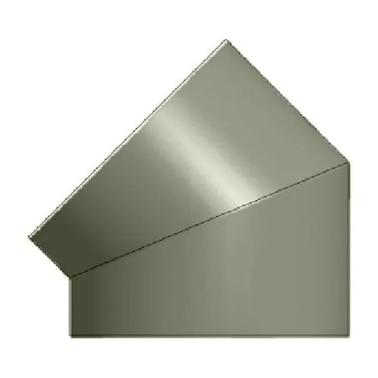 Gray 24-inch diameter 45-degree left-hand fabric duct elbow
