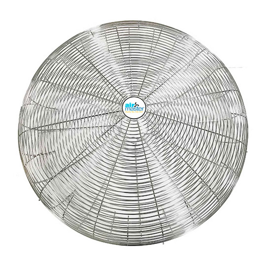 Gray stainless steel guard for a 30-inch fan
