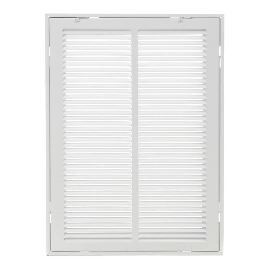 White steel return air filter grille with hinged face
