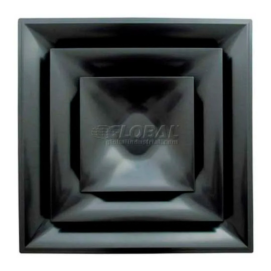 Black cone HVAC diffuser with 12-inch neck