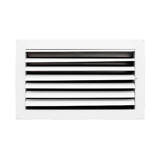 White 1-way adjustable aluminum ceiling diffuser for a 14 x 8 inch duct opening
