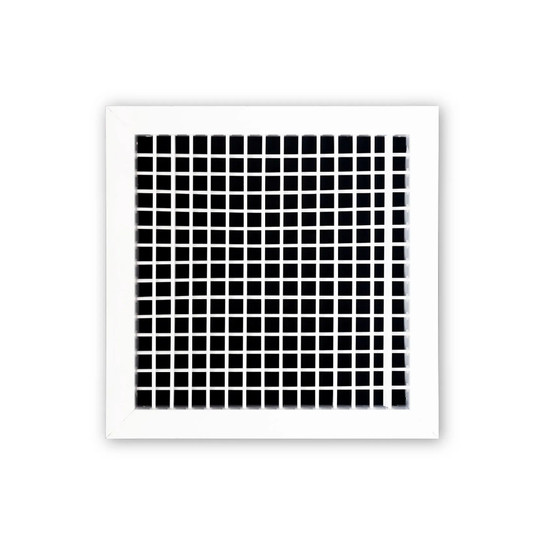 White aluminum adjustable 2-way wall register for a 12 x 12 inch duct opening