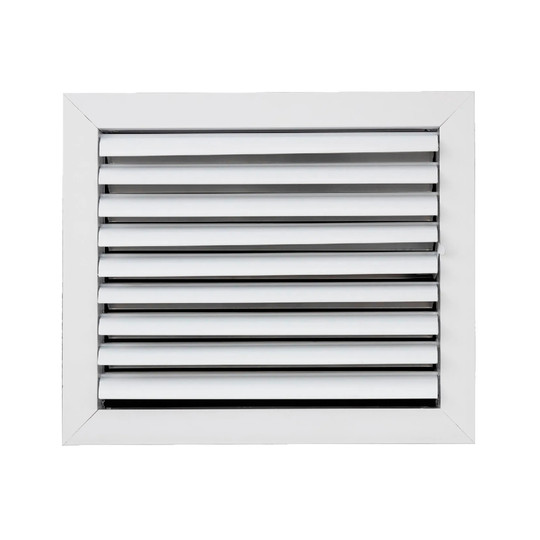 White 1-way aluminum ceiling diffuser for a 12 x 10 duct opening