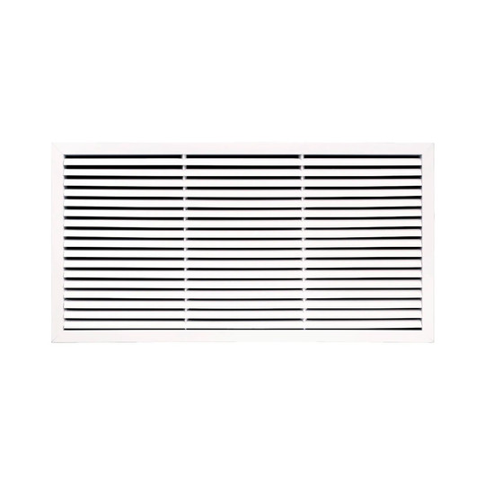 White aluminum return air grille for a 36 x 18 inch duct opening