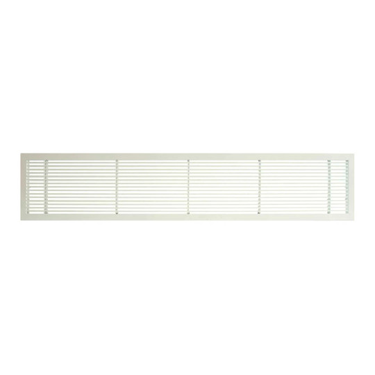 White fixed-bar supply and return air grille for a 6 x 24 inch opening