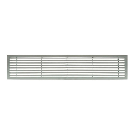 Brushed satin fixed-bar aluminum supply and return air vent grille, 4 x 36 inches