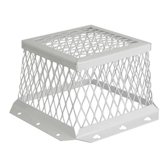 White stainless steel mesh guard for dryer or bathroom exhaust vent
