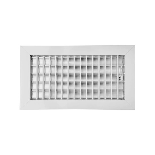 White aluminum adjustable one-way wall register for a 12 x 4 duct opening