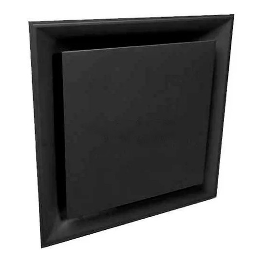 Black plaque-style air diffuser with 6-inch neck