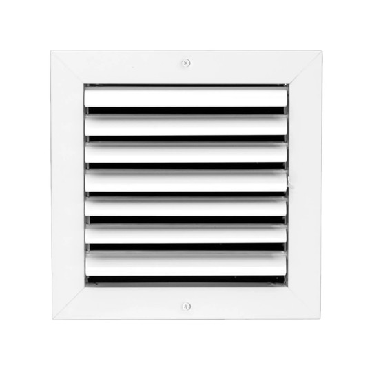White 1-way adjustable aluminum ceiling diffuser for 8 x 8 duct openings