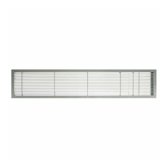 6 x 36 inch fixed-bar brushed satin aluminum supply and return air grille with door