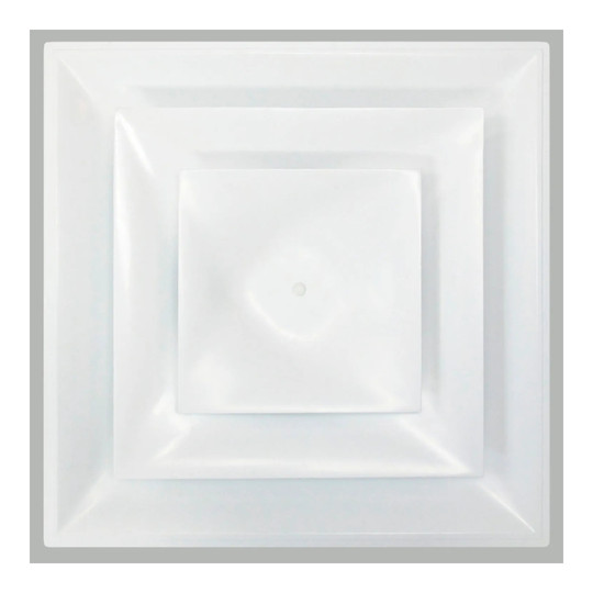 White insulated plastic cone ceiling diffuser with 14-inch neck
