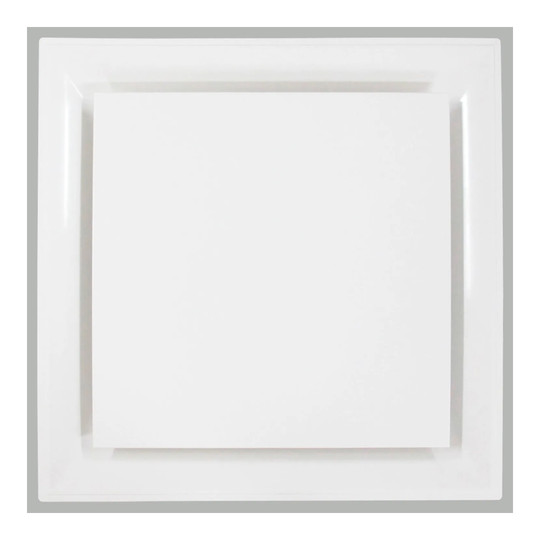 White insulated plastic plaque diffuser with 8-inch neck for T-grid ceiling