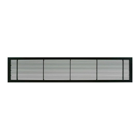Black 6 x 48 fixed-bar aluminum supply and return air grille