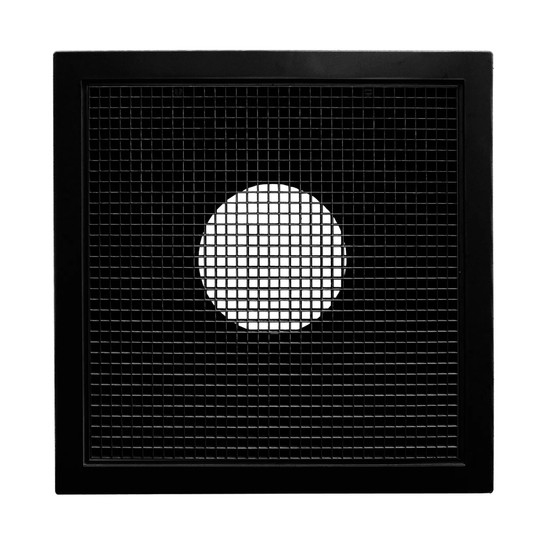 Black plastic return filter grille with eggcrate face for a 6-inch duct